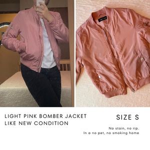 Cute Light Pink Women Bomber Jacket - Like NEW, size S